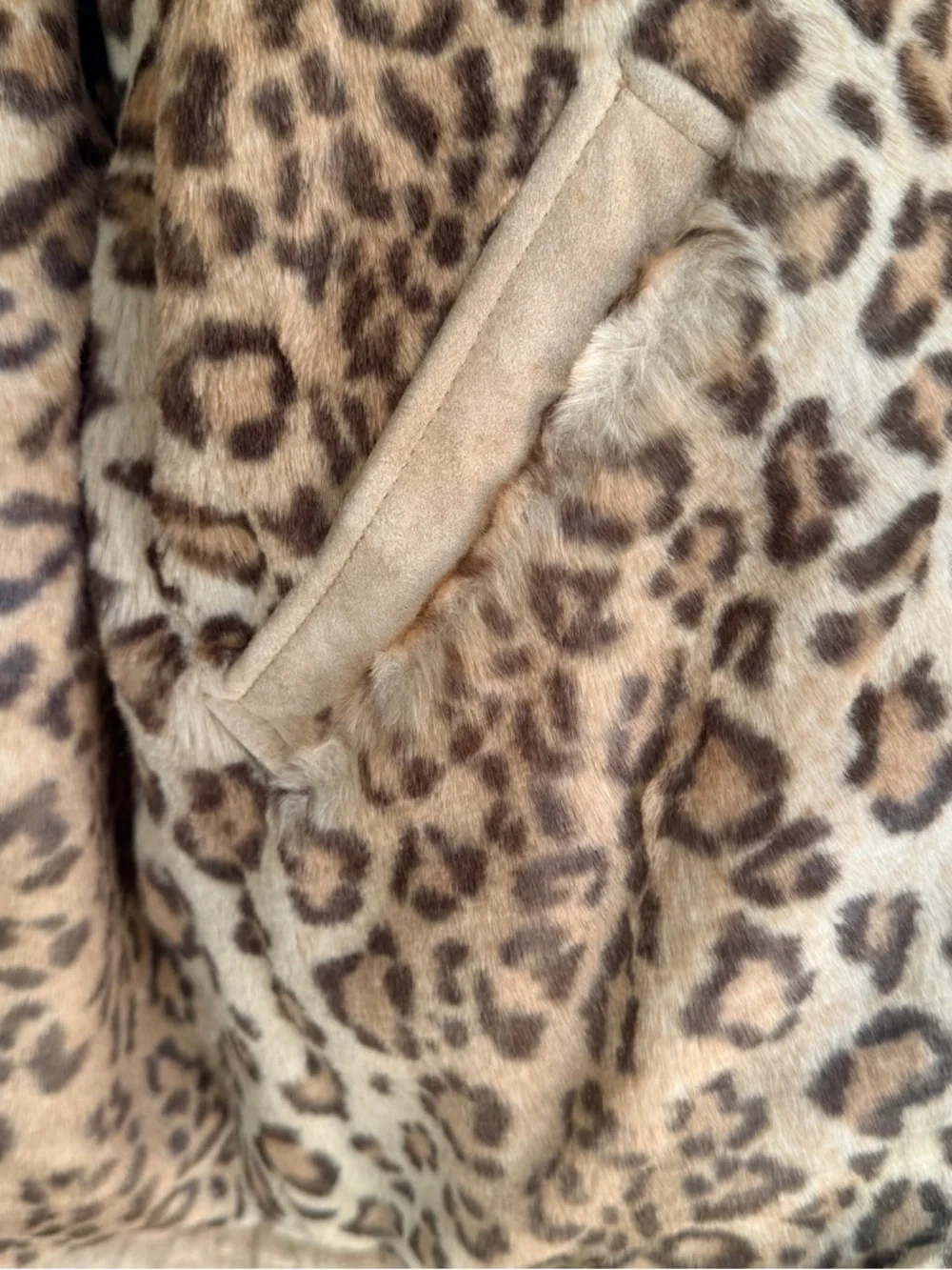 Vintage Winlet Suede Jacket with Leopard-Print Trim